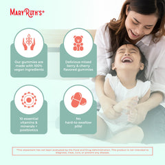 MaryRuth's Toddler Multivitamin Gummies ingredients panel for nutritional details.