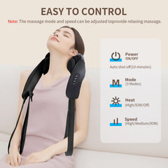 MASGRE heat feature visible for soothing warmth and muscle relaxation.