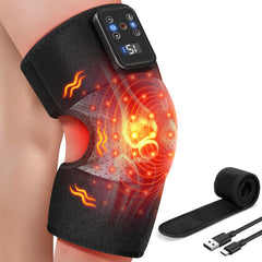 MASGRE red light therapy knee wrap in use provides targeted warmth and soothing vibration