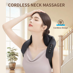 MASGRE massage pillow for shoulders and back demonstrates ergonomic design for tension relief.