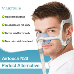 Masktouch cushion for AirFit N20 blue helps reduce facial pressure points overnight.