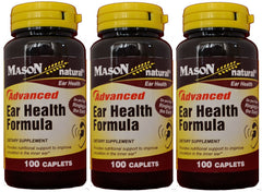 Mason Natural Advance Ear Health Formula bottle with caplets supporting daily ear health and circulation