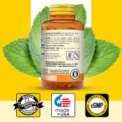 Mason Natural peppermint oil softgel shown as easy-to-swallow dietary supplement.