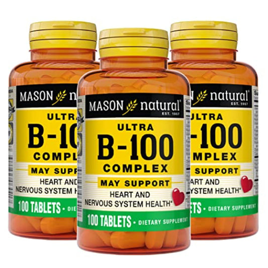 Mason Natural Ultra B100 Complex bottle for daily immune support and energy metabolism.