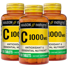 Mason Natural Vitamin C bottle pour shows easy daily immune support for adults