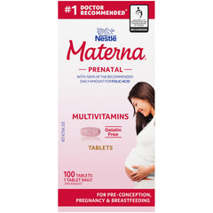 Materna Nestlé Prenatal bottle front for convenient daily support during pregnancy
