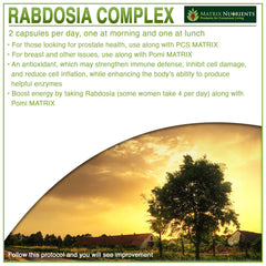 Matrix Nutrients Rabdosia Complex daily use concept with glass of water.