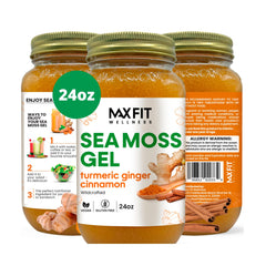 MAX FIT Sea Moss Gel 24oz jar for easy daily use in smoothies or bowls.