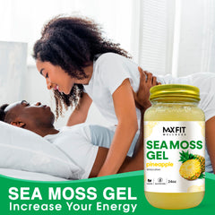 Close-up texture of MAX FIT Sea Moss Gel ideal for smoothies.