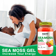MAX FIT sea moss gel jar closeup shows smooth, flavorless texture