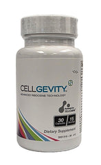 Max International Cellgevity bottle pour shows RiboCeine-based formula for daily detox support.