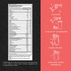 Max Muscle Arm Plus+ powder scoop shows protein and amino acids richness.