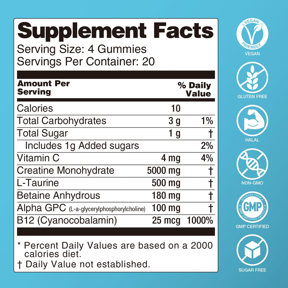 MaxHemp Creatine Gummies lifestyle image emphasizing convenient chewable supplement.