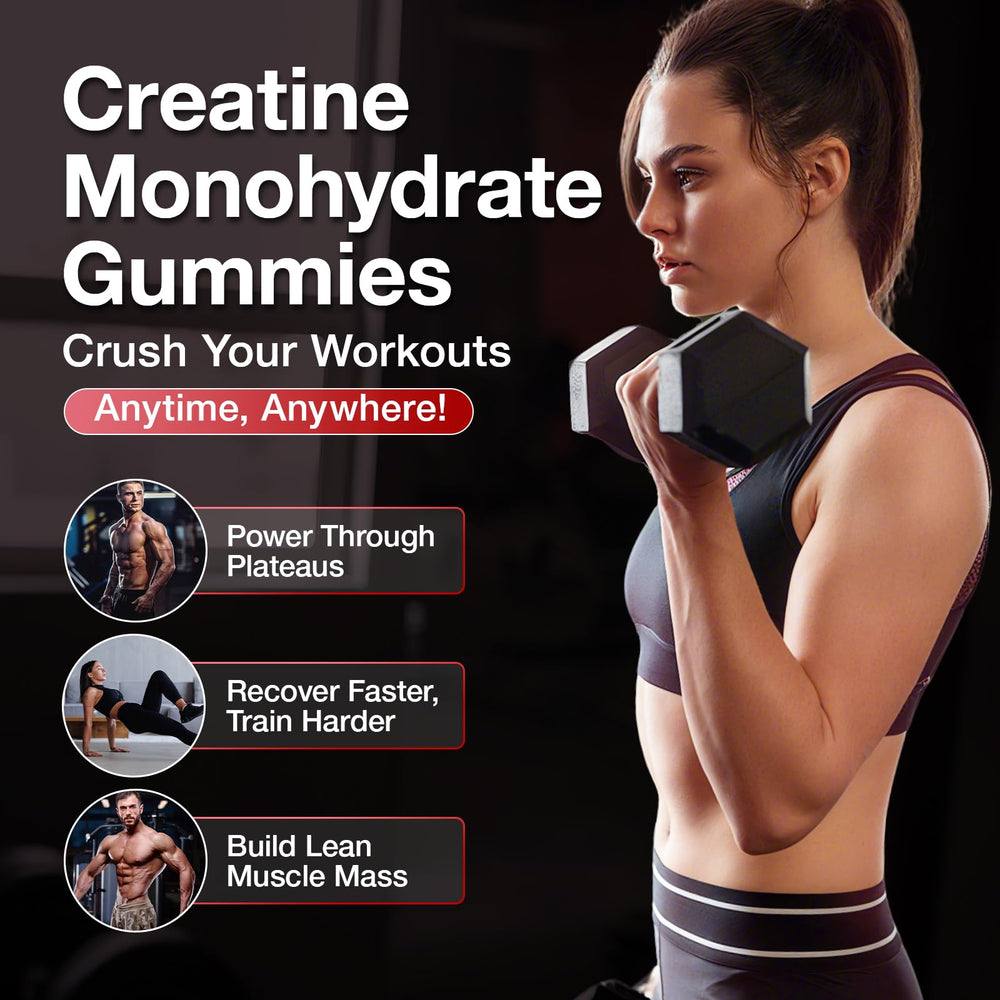 MaxHemp Creatine Gummies label detail highlights natural raspberry flavor