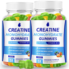 MaxHemp Creatine Monohydrate Gummies bottle front signaling convenient focus and strength support.