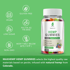 MaxHemp tropical fruit flavor profile for enjoyable taste.