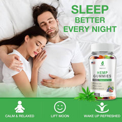 MaxHemp relax closeup: vibrant gummies promoting relaxation