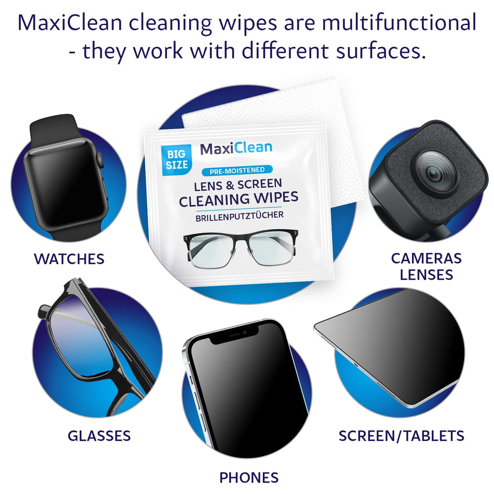 Maxi Clean phone screen wipes cleaning a smartphone screen