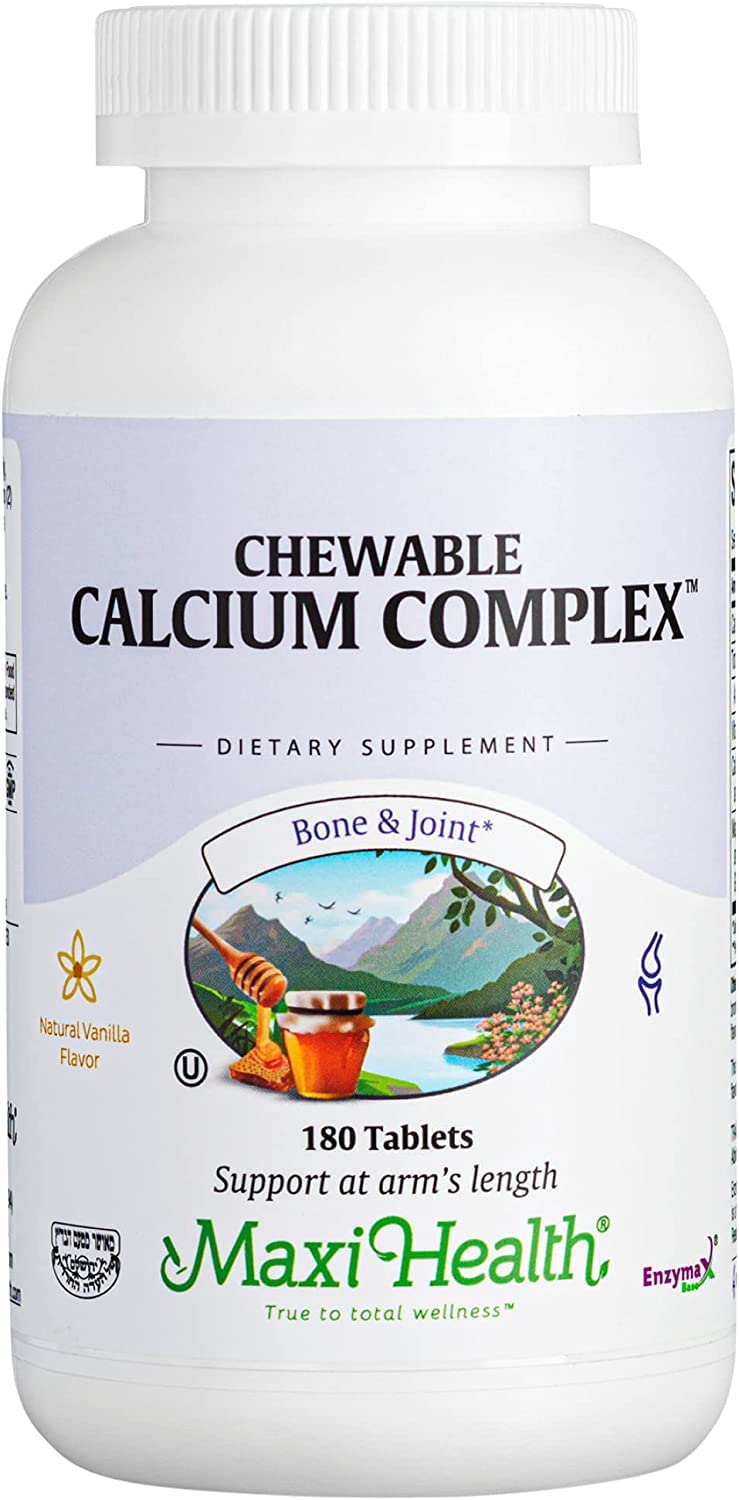 Maxi Health Calcium Complex vanilla chewables close-up showing texture and flavor