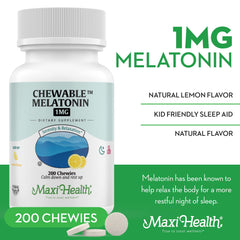 Maxi Health Melatonin lemon with Kosher certification seal for trusted sleep support.