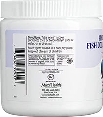 Maxi Health collagen peptides powder dissolving in water, no clumps