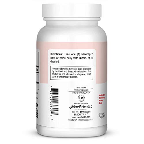 Maxi Health COQ10 100mg liquid caps ingredients showcase clean, gluten-free formula.