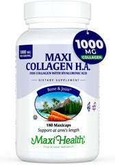 Maxi Health Marine Collagen Pills bottle with 1000 mg for joint support