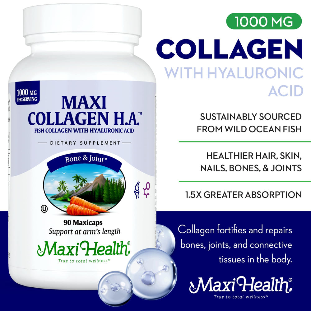 Maxi Health Marine Collagen Pills capsules with smooth texture for easy daily intake.