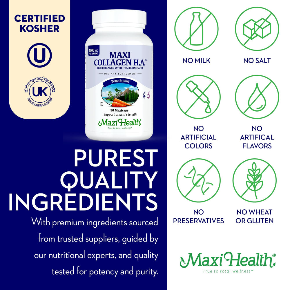 Maxi Health Marine Collagen Pills support hydration and firmer skin.