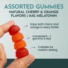 Maxi Health melatonin gummies cherry flavor close-up highlights kid-friendly taste