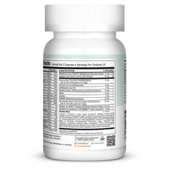 Maxi Health label ingredients close-up showing chelated minerals and B vitamins.