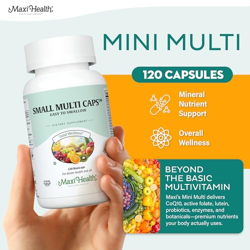 Two Maxi Health Maxicaps daily serving demonstrates a simple wellness routine