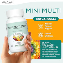Two Maxi Health Maxicaps daily serving demonstrates a simple wellness routine