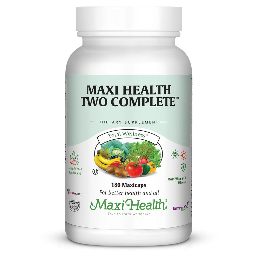 Maxi Health multivitamins bottle front, highlighting daily energy support