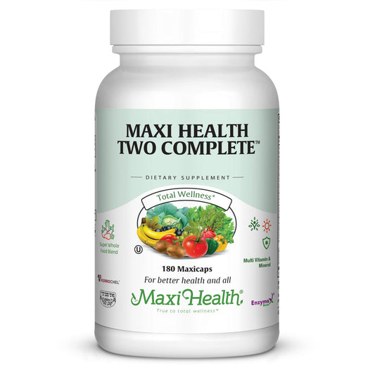 Maxi Health multivitamins bottle front, highlighting daily energy support