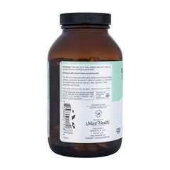 Maxi Health Omega3 third-party testing seal on label emphasizing quality.