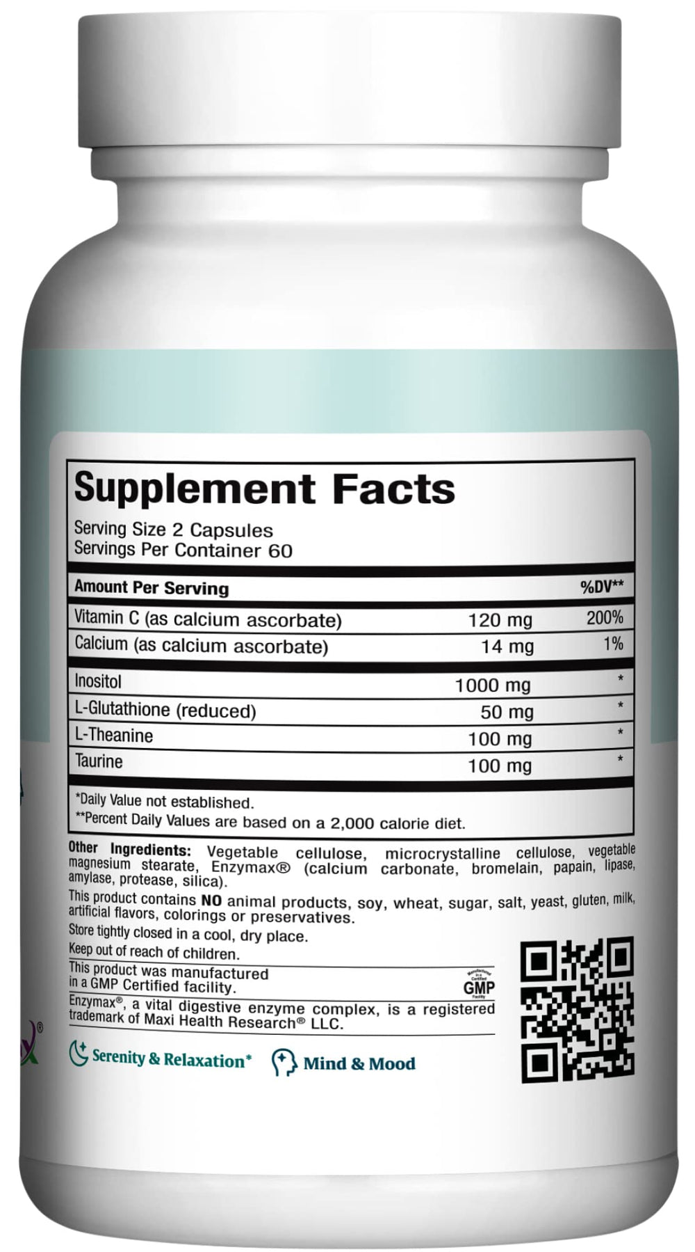 Maxi Health Relax to The Max capsules close-up highlighting calming ingredients.