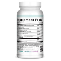 Label close-up of Maxi Health Stress Relief Vitamin B Complex showing B vitamins