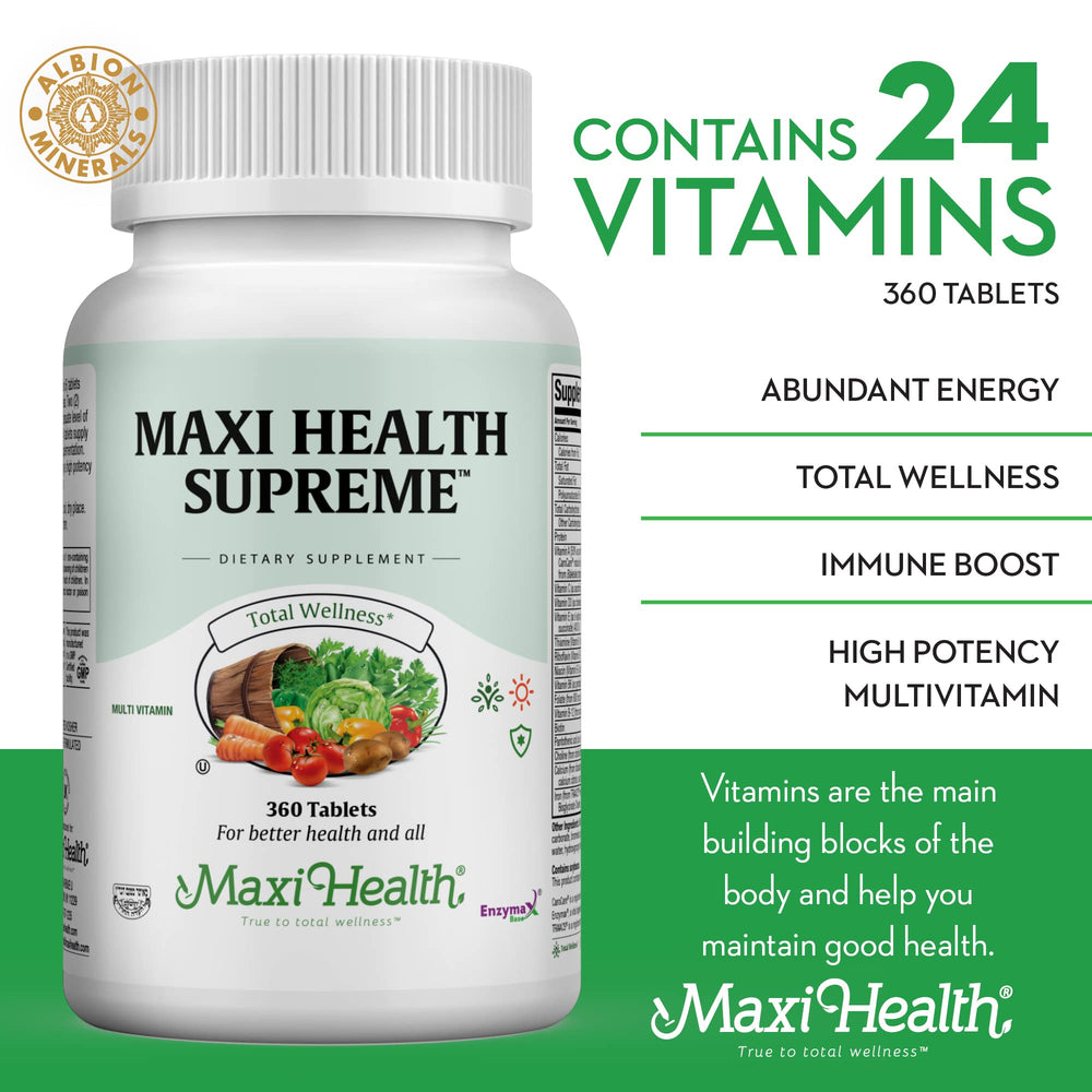 CoQ10 glow emphasis with Maxi Health Supreme multivitamins for heart health