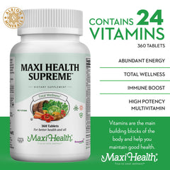CoQ10 glow emphasis with Maxi Health Supreme multivitamins for heart health