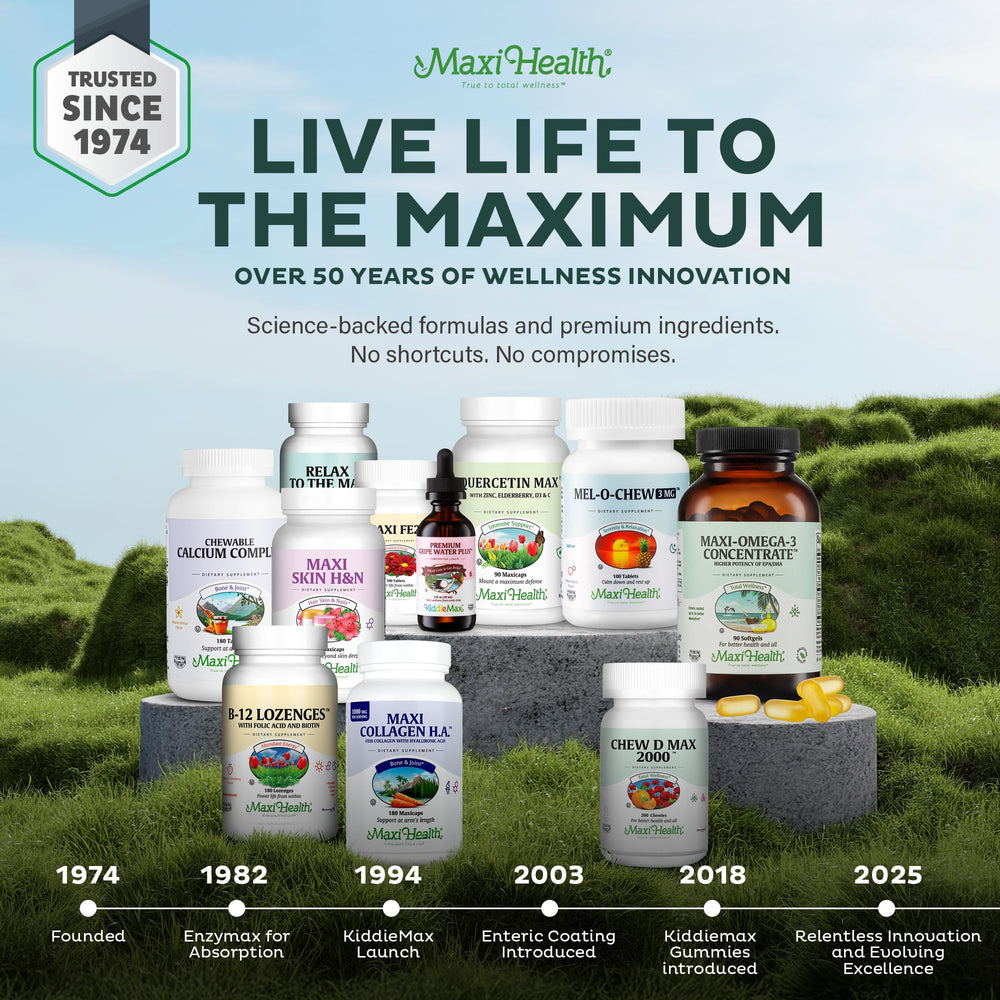 Maxi Health teen vitamins package promotes kosher, gluten-free, vegetarian options