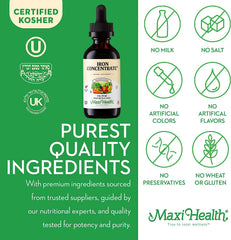 Maxi Health vegan-friendly liquid iron for plant-based diets