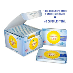 Maximum D3 card pack displays 12 dosing cards for easy scheduling.