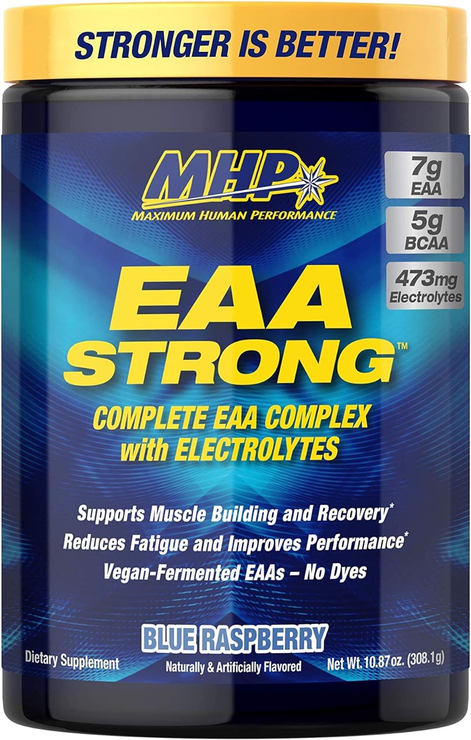 Maximum Human Performance MHP EAA Strong bottle pour supports hydration and recovery