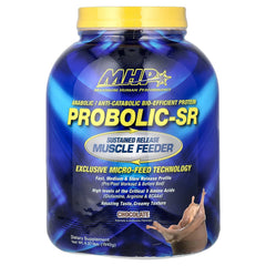 Maximum Human Performance Probolic-SR bottle showing sustained-release protein benefits.