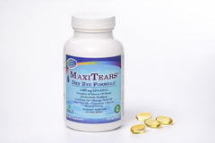 Close-up of MaxiTears MedOp softgels in bottle for easy swallowing