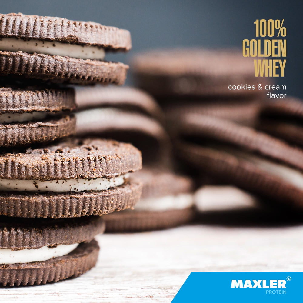 Cookies & Cream shake prepared with Maxler 100% Golden Whey for tasty recovery