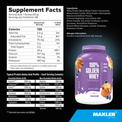 Maxler 100% Golden Whey digestive enzymes emphasize digestion aid