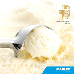 Shaker cup with Maxler Golden Whey ready to mix