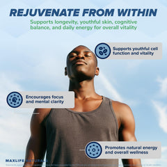 MAXLIFE NATURALS capsules array ready for a daily routine and energy support.